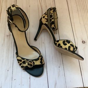 Abbobbily Audrey Brooke Cowhide Fur Print Heels